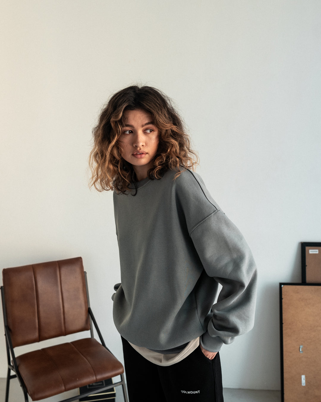 Embroidered  Sweatshirt - Cloud Cover