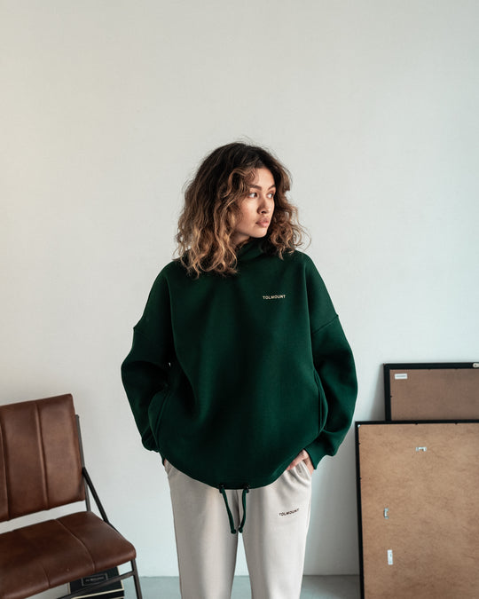 Embroidered Hoodie - Forest Green